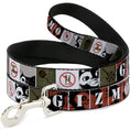 Load image into Gallery viewer, Dog Leash - Gremlins GIZMO Poses/Rules Blocks Red/Greens/Grays/White
