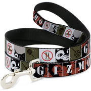 Dog Leash - Gremlins GIZMO Poses/Rules Blocks Red/Greens/Grays/White