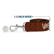 Dog Leash - Willy Wonka and the Chocolate Factory WONKA BAR Logo Brown/Yellow/White