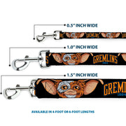 Dog Leash - GREMLINS 1984 Gizmo Face Close-Up Black
