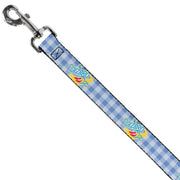Dog Leash - THE WIZARD OF OZ Logo Gingham Checker Blues