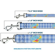 Dog Leash - THE WIZARD OF OZ Logo Gingham Checker Blues