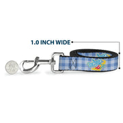 Dog Leash - THE WIZARD OF OZ Logo Gingham Checker Blues
