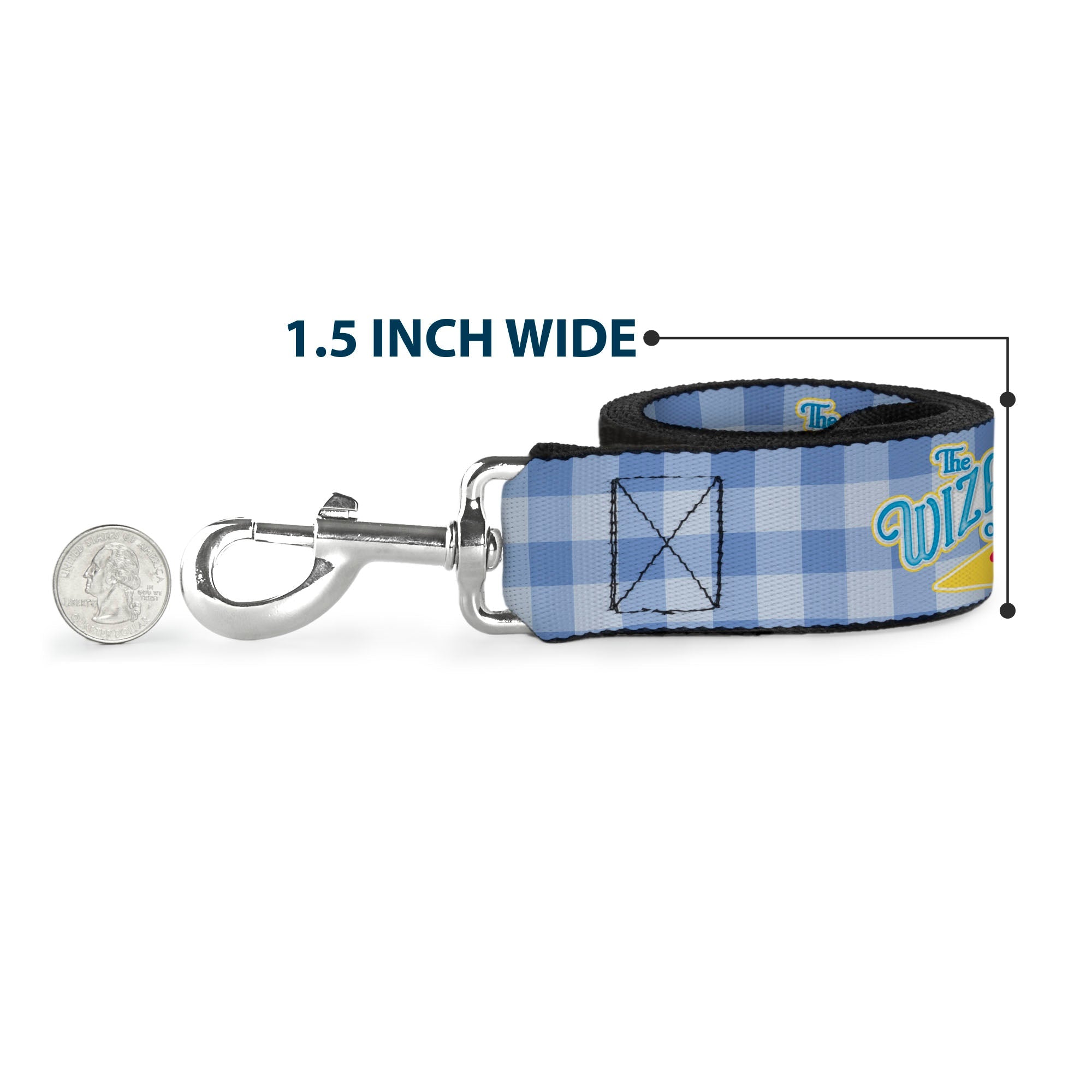 Dog Leash - THE WIZARD OF OZ Logo Gingham Checker Blues