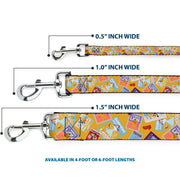 Dog Leash - The Wizard of Oz Characters Scenes and Icons Collage Yellow