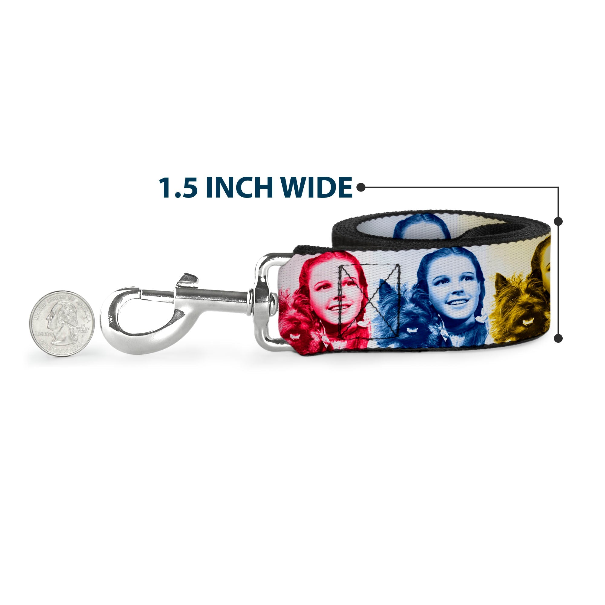 Dog Leash - The Wizard of Oz Dorothy and Toto Pose Blocks Blues/Yellows/Reds