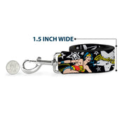 Dog Leash - Wonder Woman/StarsÂ Black/White