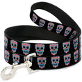 Load image into Gallery viewer, Dog Leash - Wonder Woman Floral Skull Black/Multi Pastel
