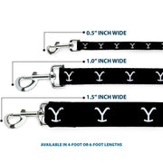 Dog Leash - Yellowstone Y Logo Black/White