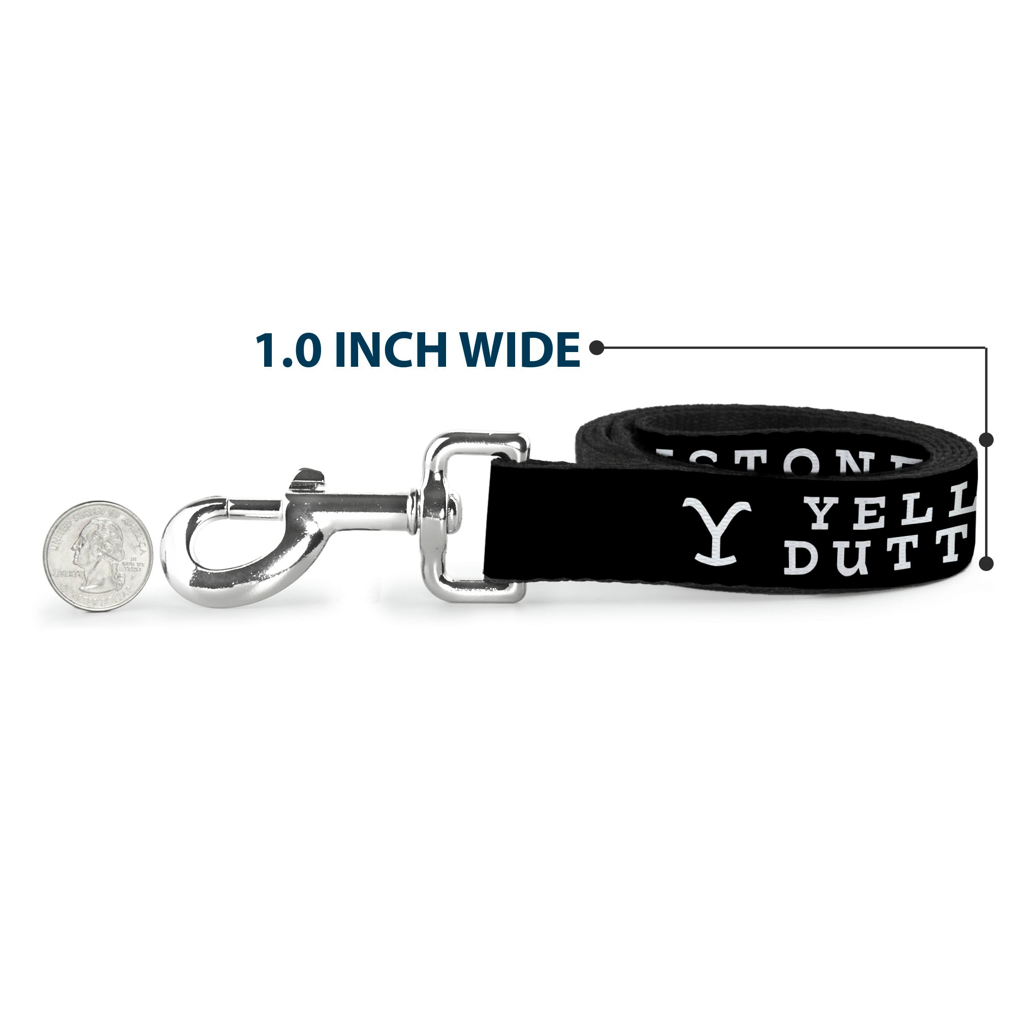 Dog Leash - YELLOWSTONE DUTTON RANCH and Logo Black/White