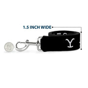 Dog Leash - YELLOWSTONE DUTTON RANCH and Logo Black/White