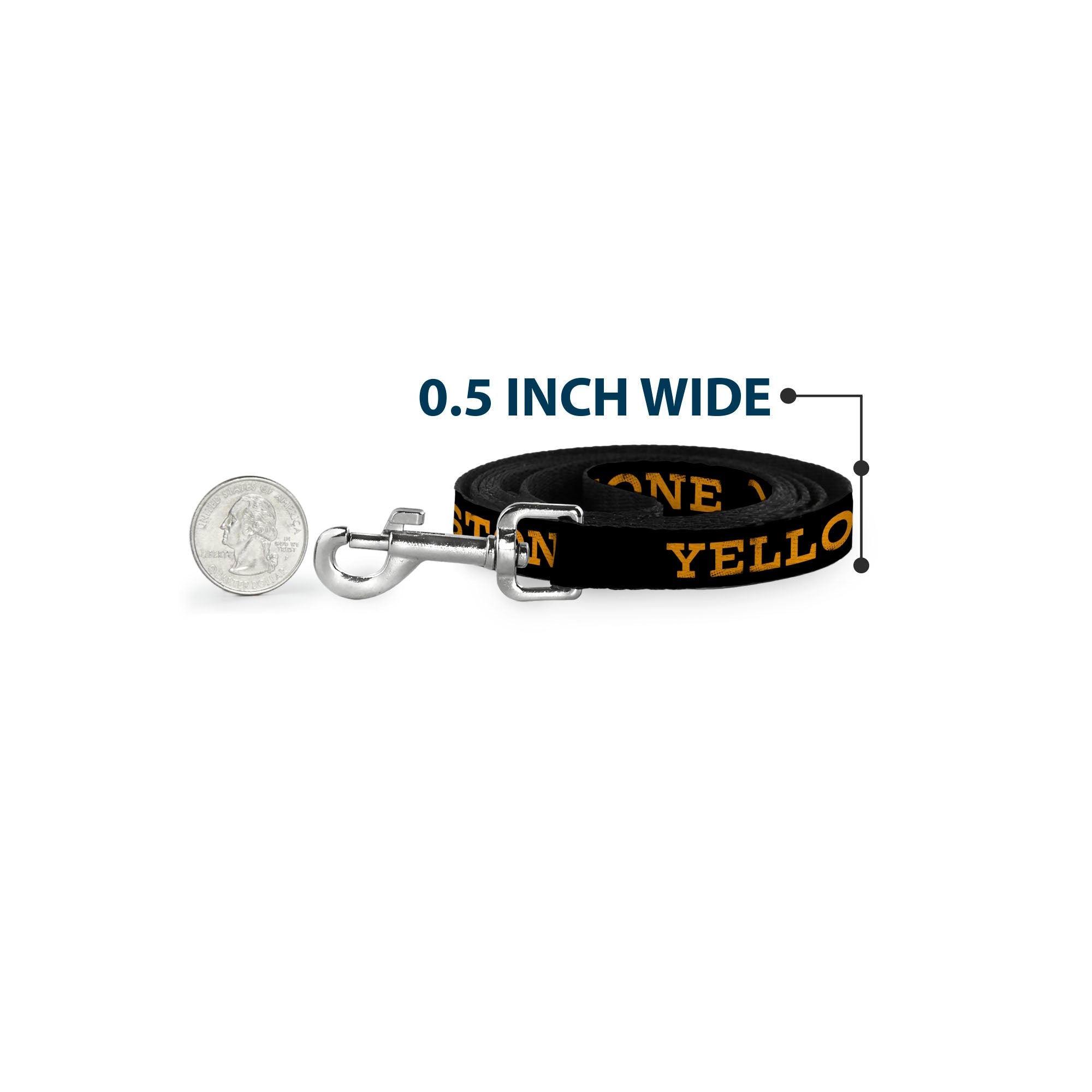 Dog Leash - YELLOWSTONE Text and Y Logo Weathered Black/Orange