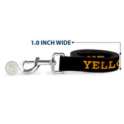 Dog Leash - YELLOWSTONE Text and Y Logo Weathered Black/Orange