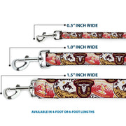 Dog Leash - Yellowstone Patches Stacked Browns/Reds/Yellows