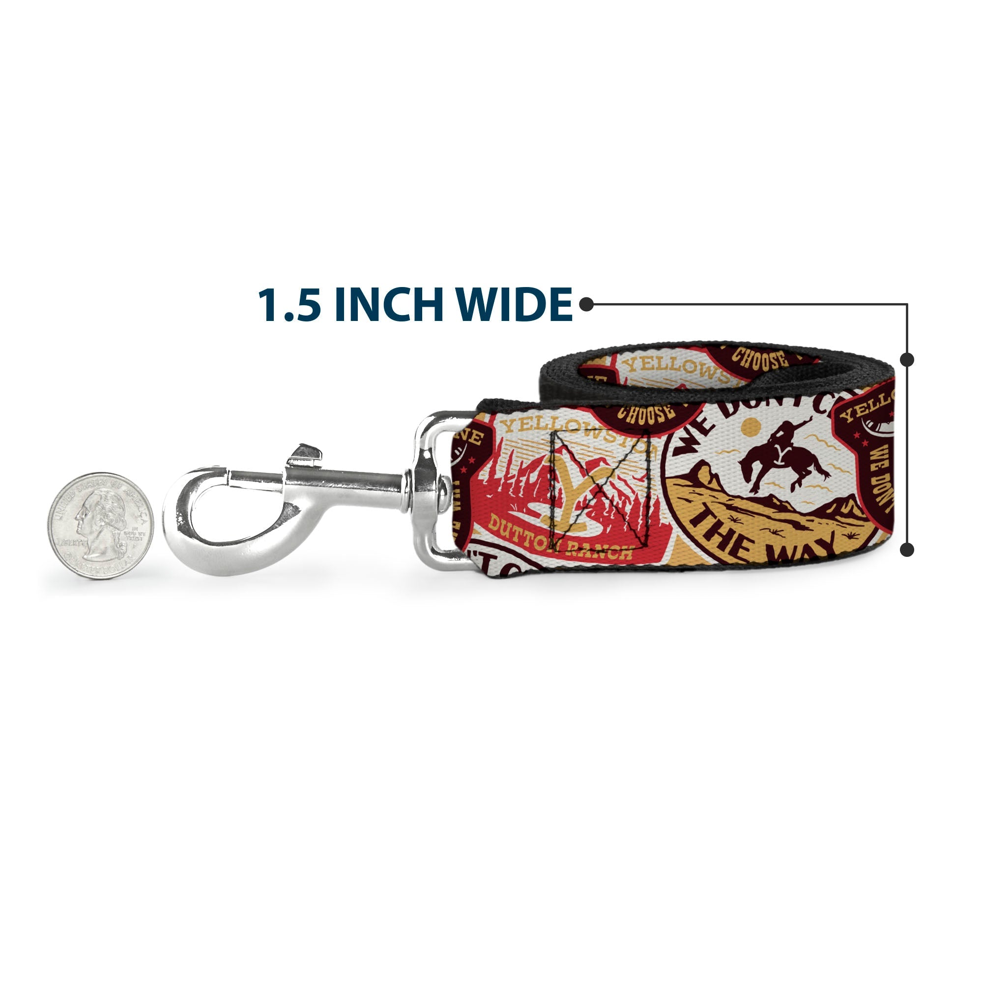 Dog Leash - Yellowstone Patches Stacked Browns/Reds/Yellows