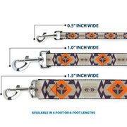 Dog Leash - Yellowstone Y Logo Native American Tribal Tans/Blue/Orange