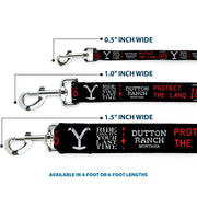 Dog Leash - YELLOWSTONE Dutton Ranch 1886 Icons Black/White/Red