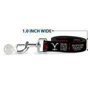 Dog Leash - YELLOWSTONE Dutton Ranch 1886 Icons Black/White/Red