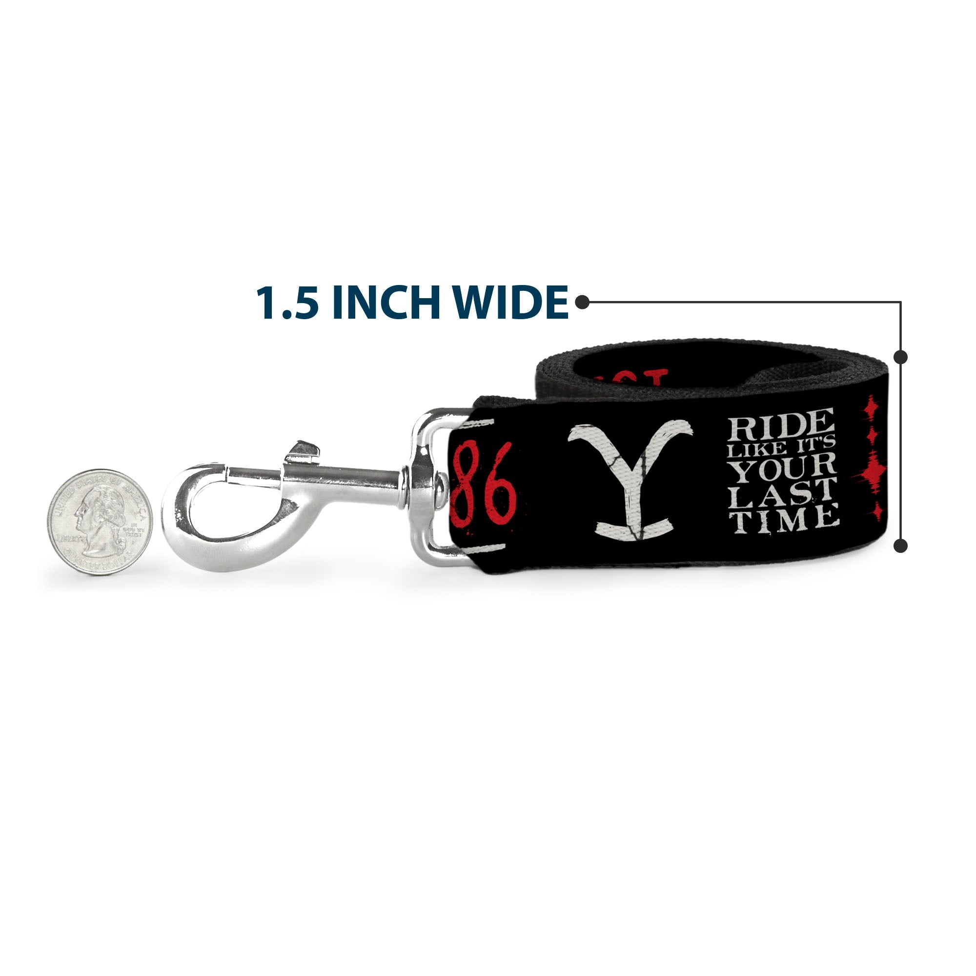 Dog Leash - YELLOWSTONE Dutton Ranch 1886 Icons Black/White/Red