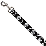 Dog Leash - Yellowstone Dutton Ranch and Native American Icons Black/White