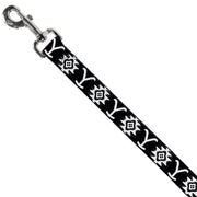 Dog Leash - Yellowstone Dutton Ranch and Native American Icons Black/White