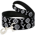 Load image into Gallery viewer, Dog Leash - Yellowstone Dutton Ranch and Native American Icons Black/White
