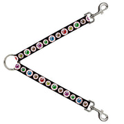 Dog Leash Splitter - Eyeballs Black/Multi Color
