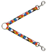 Dog Leash Splitter - Geometric Triangle Blocks Multi Color