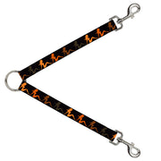 Dog Leash Splitter - Mud Flap Girl Repeat Black/Orange Fade