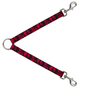 Dog Leash Splitter - Peace Dots Black/Fuchsia