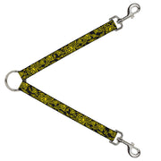 Dog Leash Splitter - BD Logo Scattered Black/Yellow