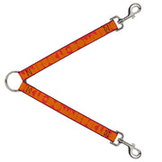 Dog Leash Splitter - BUCKLE-DOWN Shapes Red/Orange