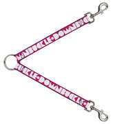 Dog Leash Splitter - BUCKLE-DOWN Shapes Hot Pink/White