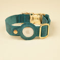 Load image into Gallery viewer, Stylish Leather AirTag Dog Collar - Turquoise - Davie

