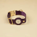 Load image into Gallery viewer, Stylish Leather AirTag Dog Collar - Purple - Davie
