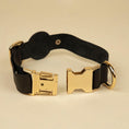 Load image into Gallery viewer, Stylish Leather AirTag Dog Collar - Black - Davie
