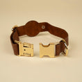 Load image into Gallery viewer, Stylish Leather AirTag Dog Collar - Dark Brown - Davie
