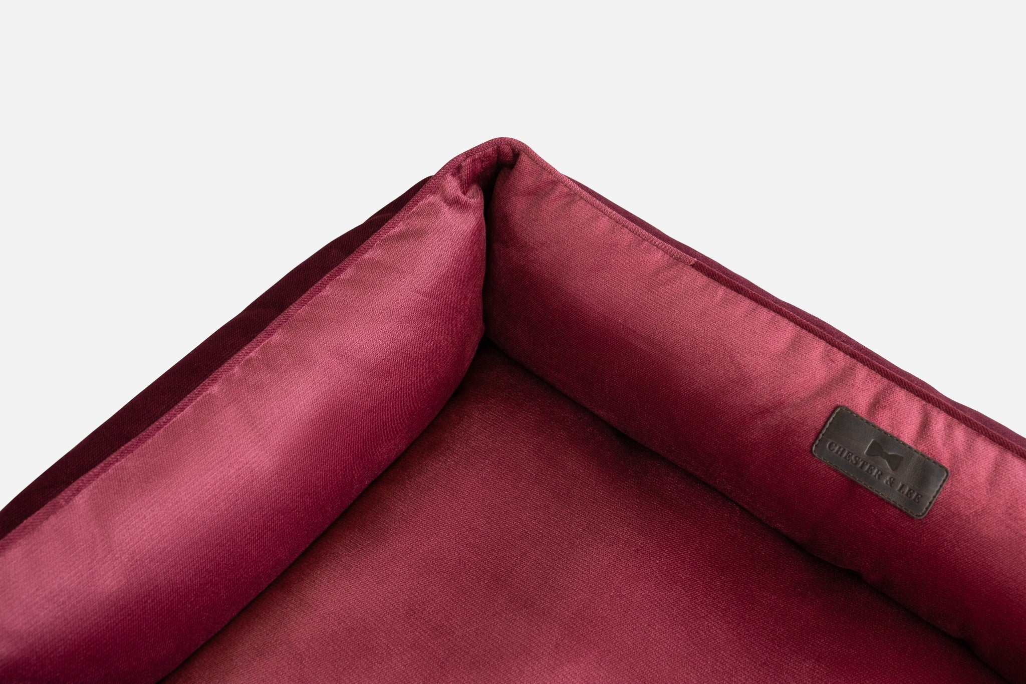 Chester & Lee | Vibrant Velvet Sleeper Dog Bed Wine - image 7