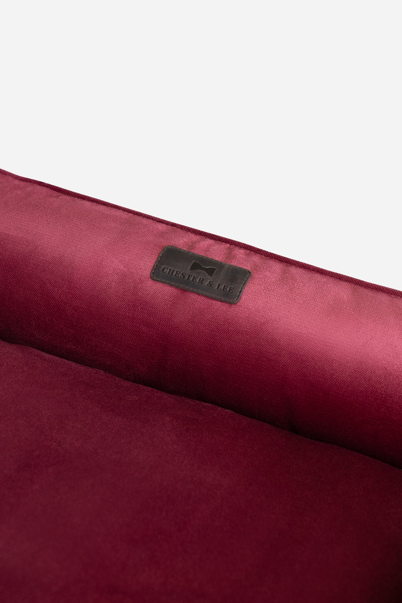 Bolster Beds Premium Chester & Lee | Vibrant Velvet Sleeper Dog Bed Wine