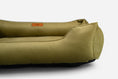 Load image into Gallery viewer, Bolster Beds Premium Chester & Lee | Vibrant Velvet Sleeper Dog Bed Olive
