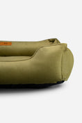 Load image into Gallery viewer, Bolster Beds Premium Chester & Lee | Vibrant Velvet Sleeper Dog Bed Olive
