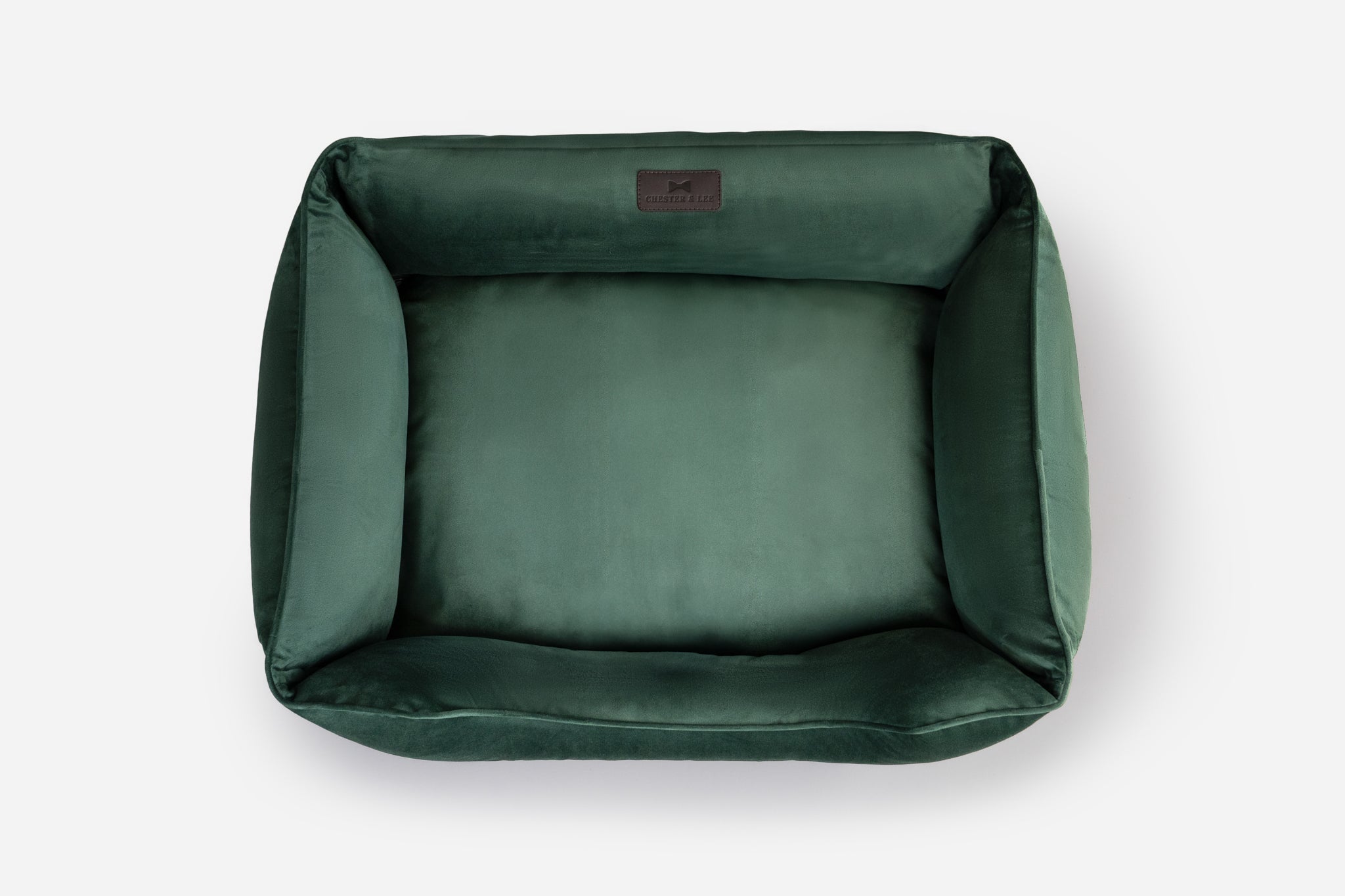 Bolster Beds Premium Chester & Lee | Classic Velvet Sleeper Dog Bed Green