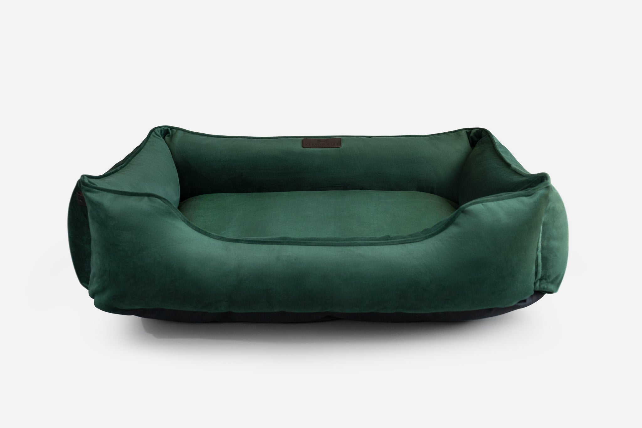 Bolster Beds Premium Chester & Lee | Classic Velvet Sleeper Dog Bed Green