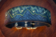 Aurora Borealis Leather Dog Collar 