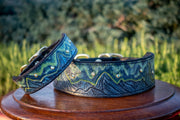 Aurora Borealis Leather Dog Collar 