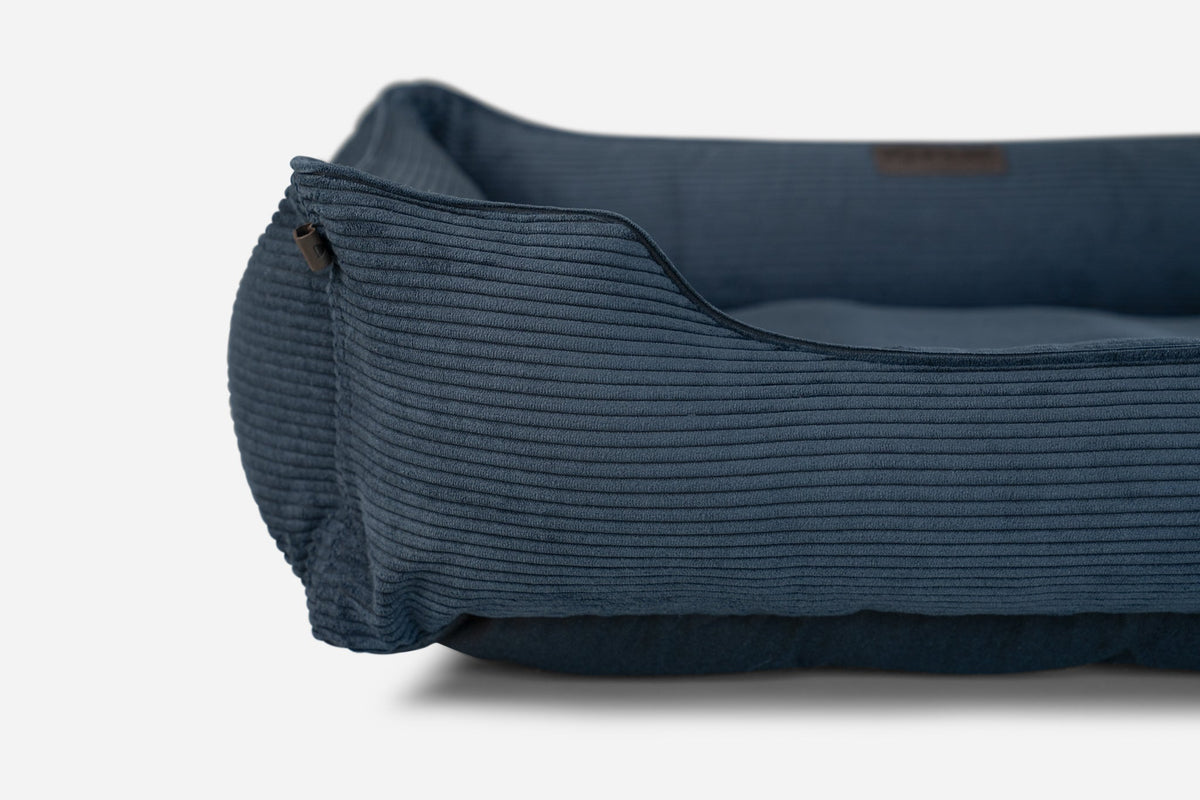 Bolster Beds Premium Chester & Lee | Fancy Corduroy Sleeper Dog Bed Graphite