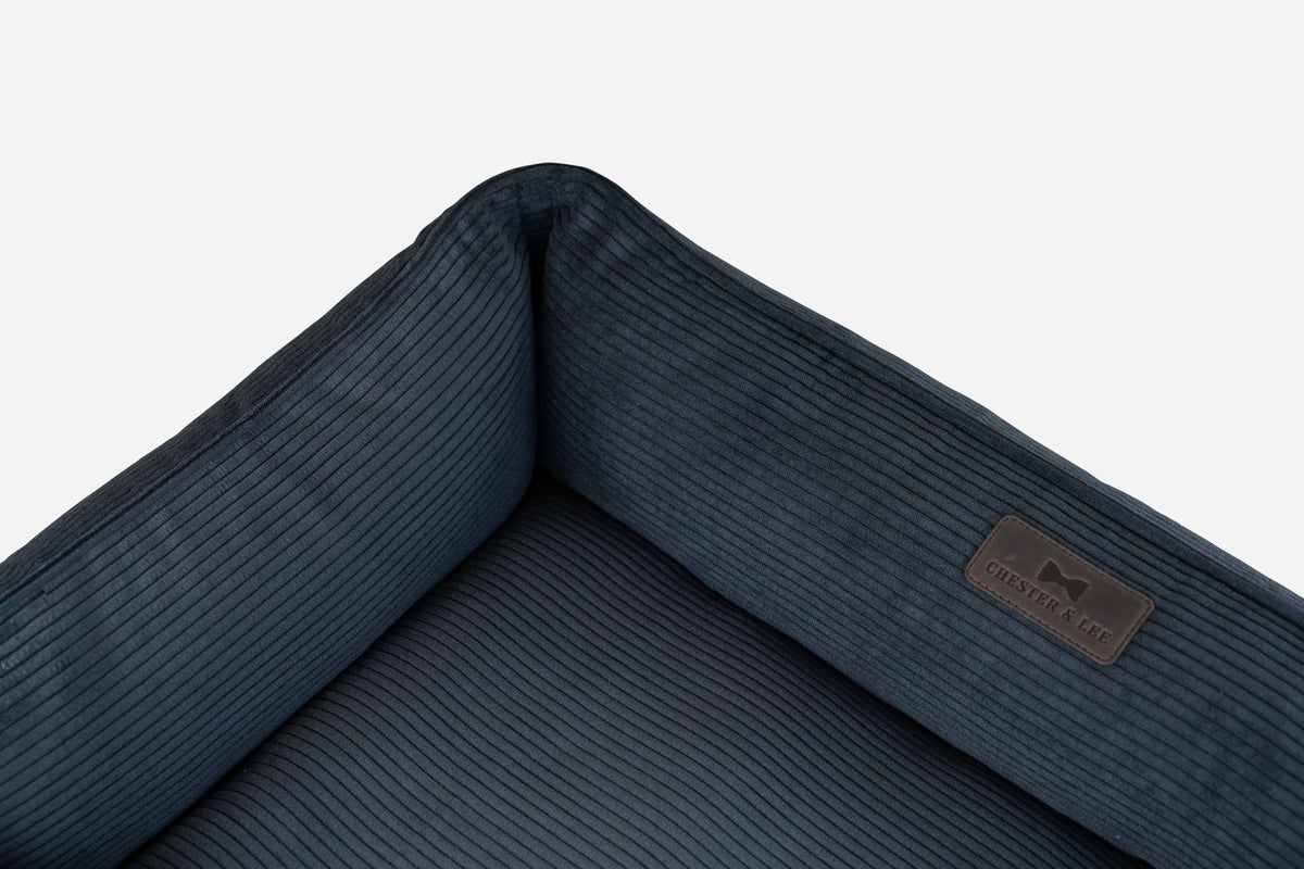 Bolster Beds Premium Chester & Lee | Fancy Corduroy Sleeper Dog Bed Graphite