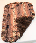Load image into Gallery viewer, Exotic Fur Gold & Chocolate Shag Travel Bed/Blanket

