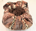 Load image into Gallery viewer, Exotic Fur Gold & Chocolate Shag Travel Bed/Blanket
