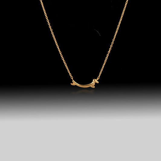 Dachshund Necklace- 925 Sterling Silver 18k Gold Plated